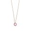 Collar plata corto chapado rosa ovalado cuarzo rosa Salvatore Plata